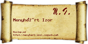 Menyhért Izor névjegykártya